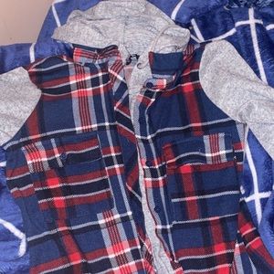 Flannel Sip-Up With Hood